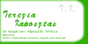 terezia kaposztas business card