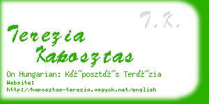 terezia kaposztas business card